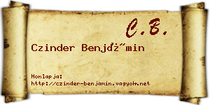 Czinder Benjámin névjegykártya