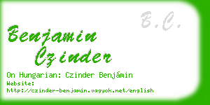 benjamin czinder business card
