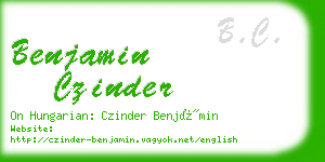 benjamin czinder business card